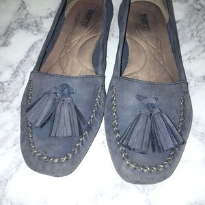 BORN Trendy Blue Suede Loafers with Tassel